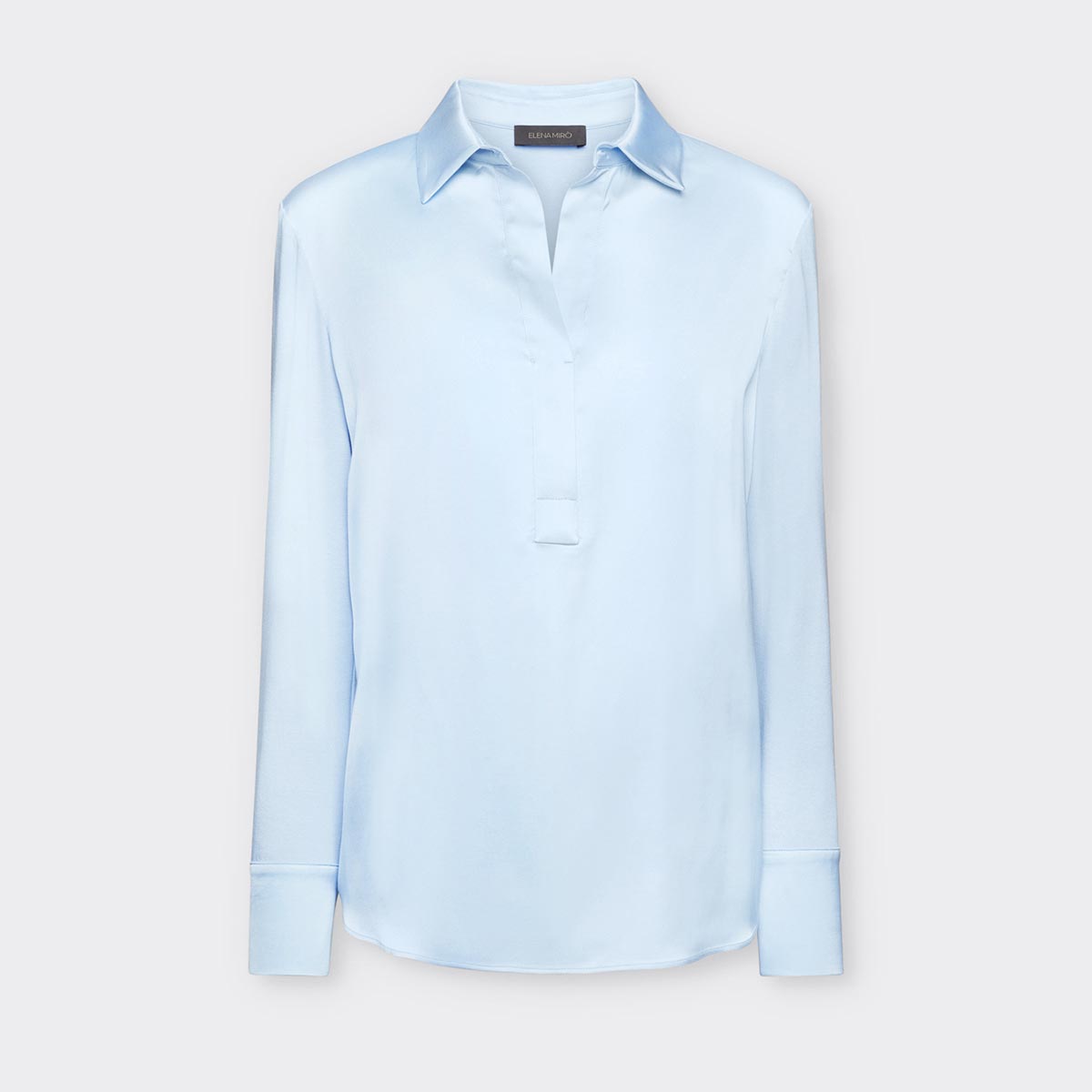 T-shirt polo in raso e jersey