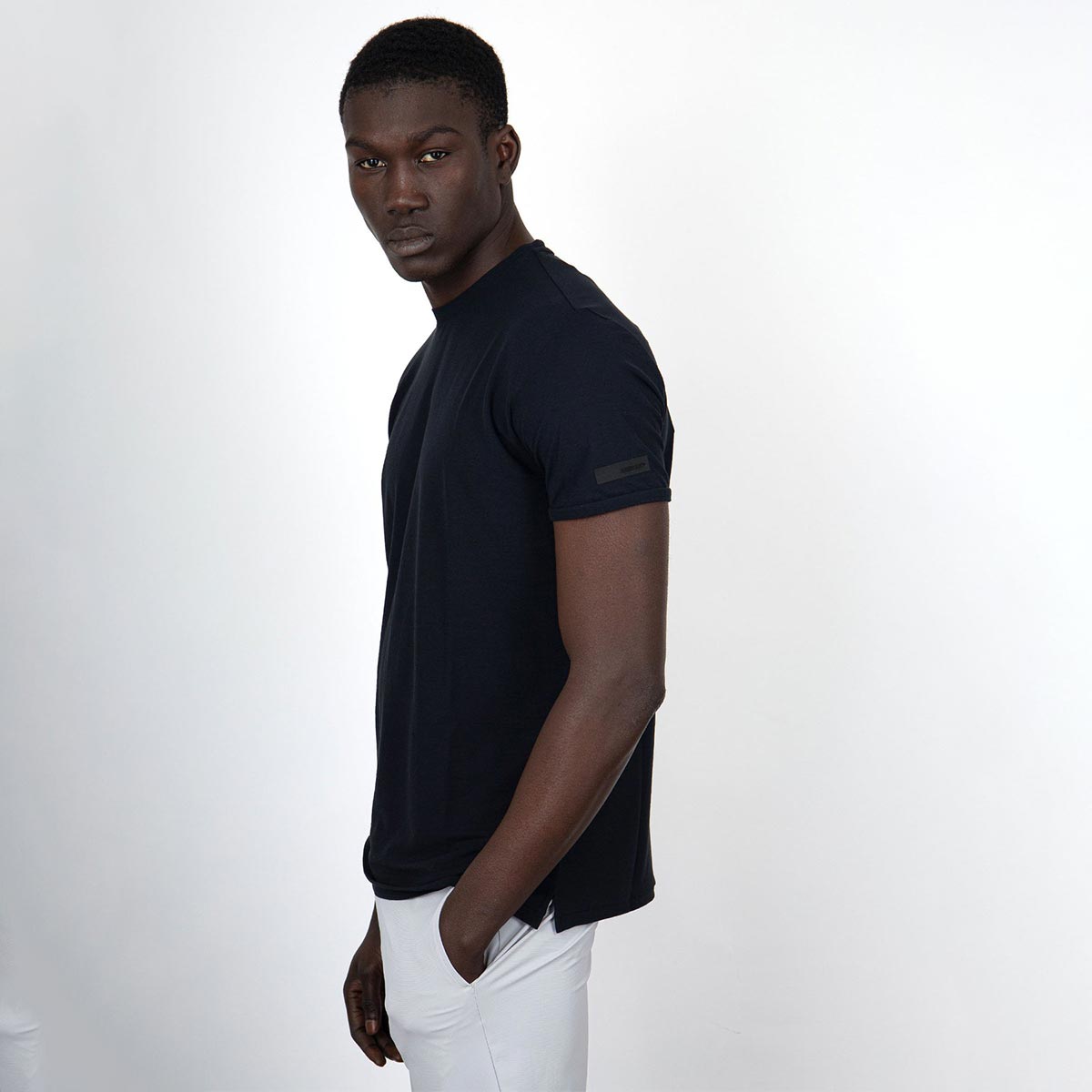 T-shirt crepe blue black
