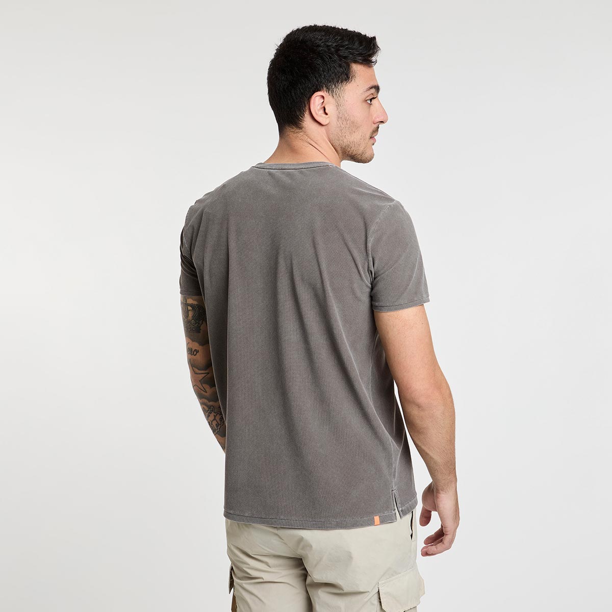 T-shirt in piquet stone wash