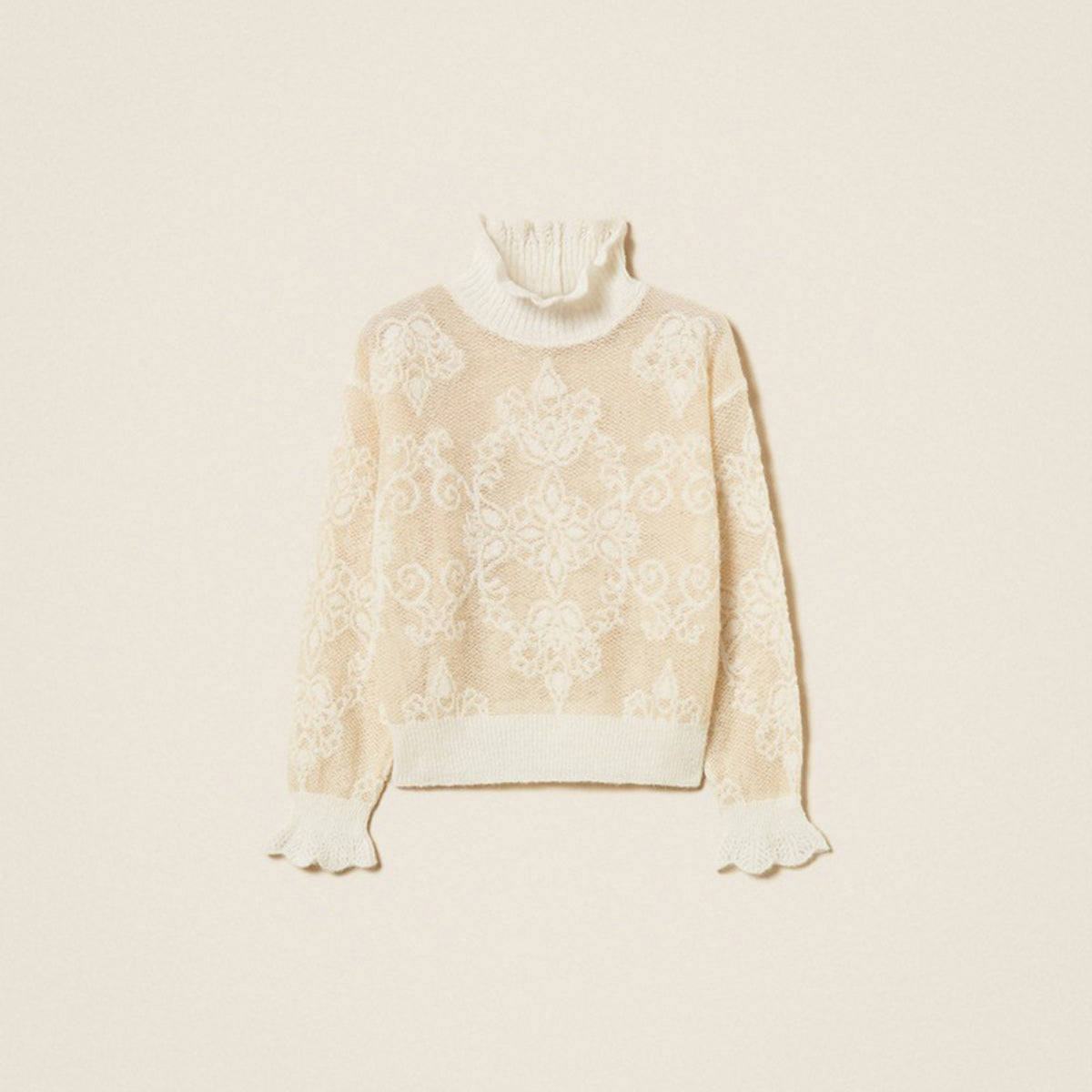 Maglia a lupetto in misto alpaca