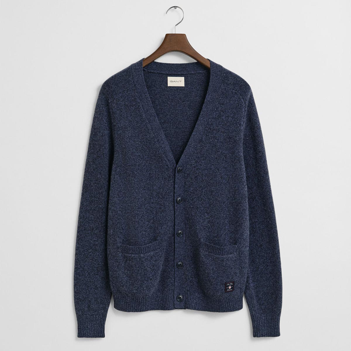 Cardigan con bottoni in misto lana mélange