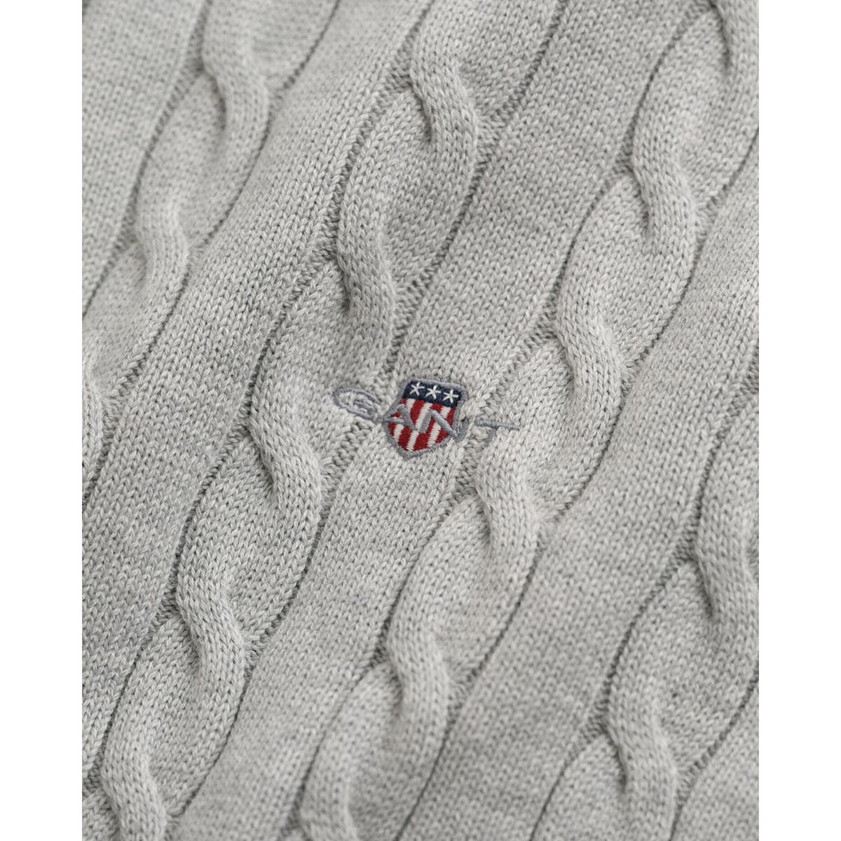 Maglia con zip corta in cotone a trecce