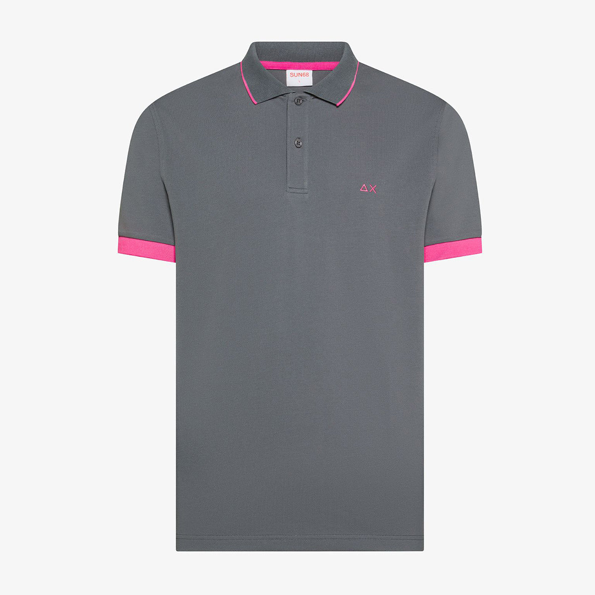 Polo in piquet con dettagli in contrasto fluo