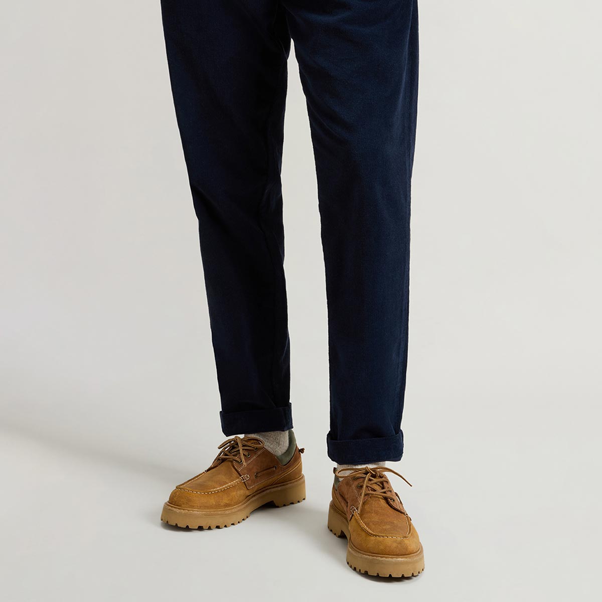 Mocassini in misto camoscio e nabuk