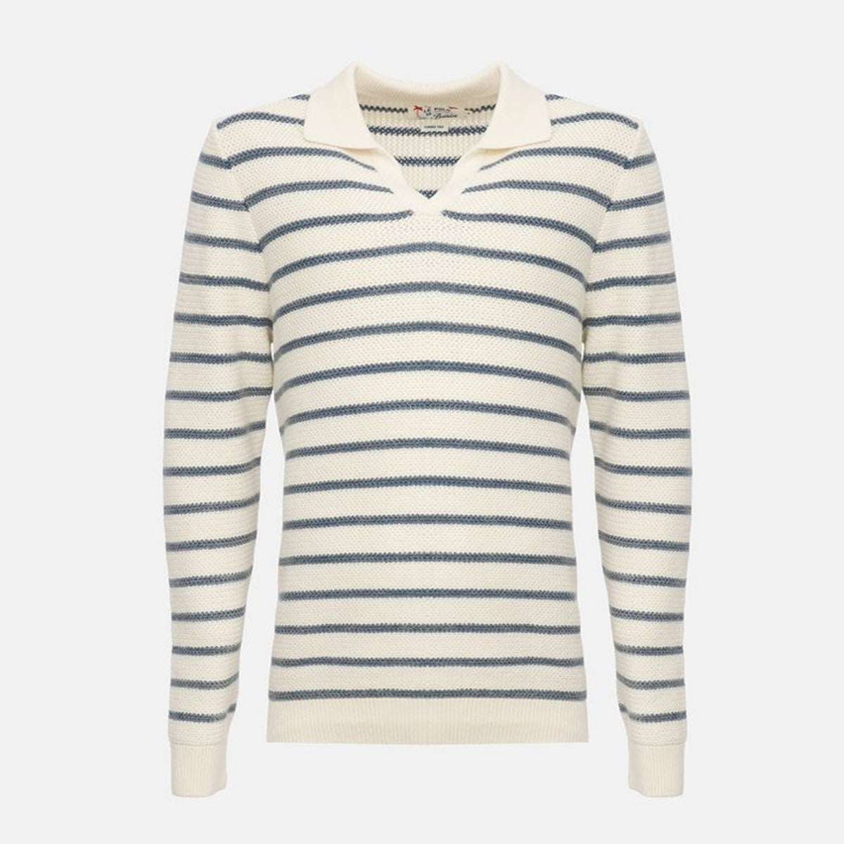 Maglia colletto a polo in cotone a righe