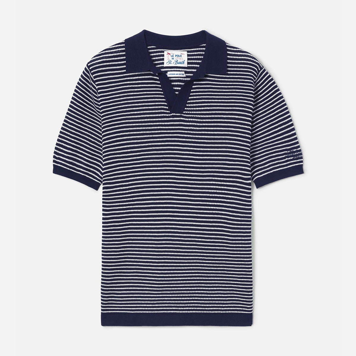 Polo senza bottoni in maglia di cotone