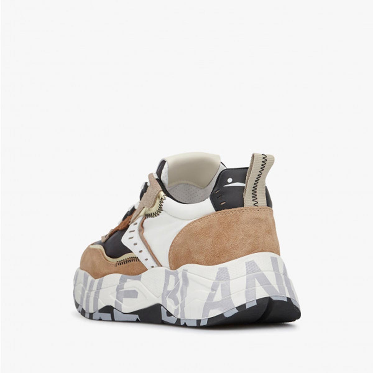 Sneaker in pelle e tessuto