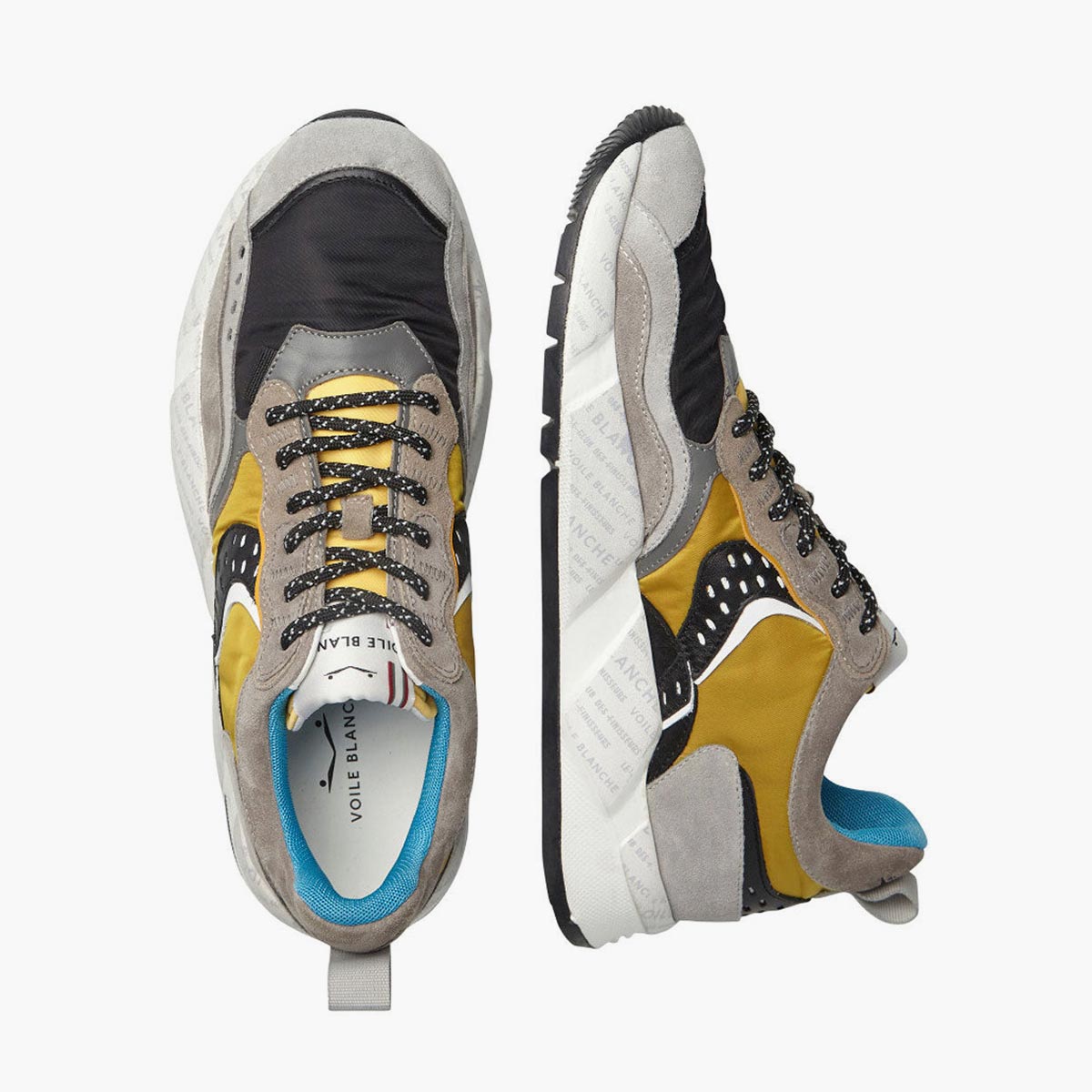 Sneaker in pelle e tessuto