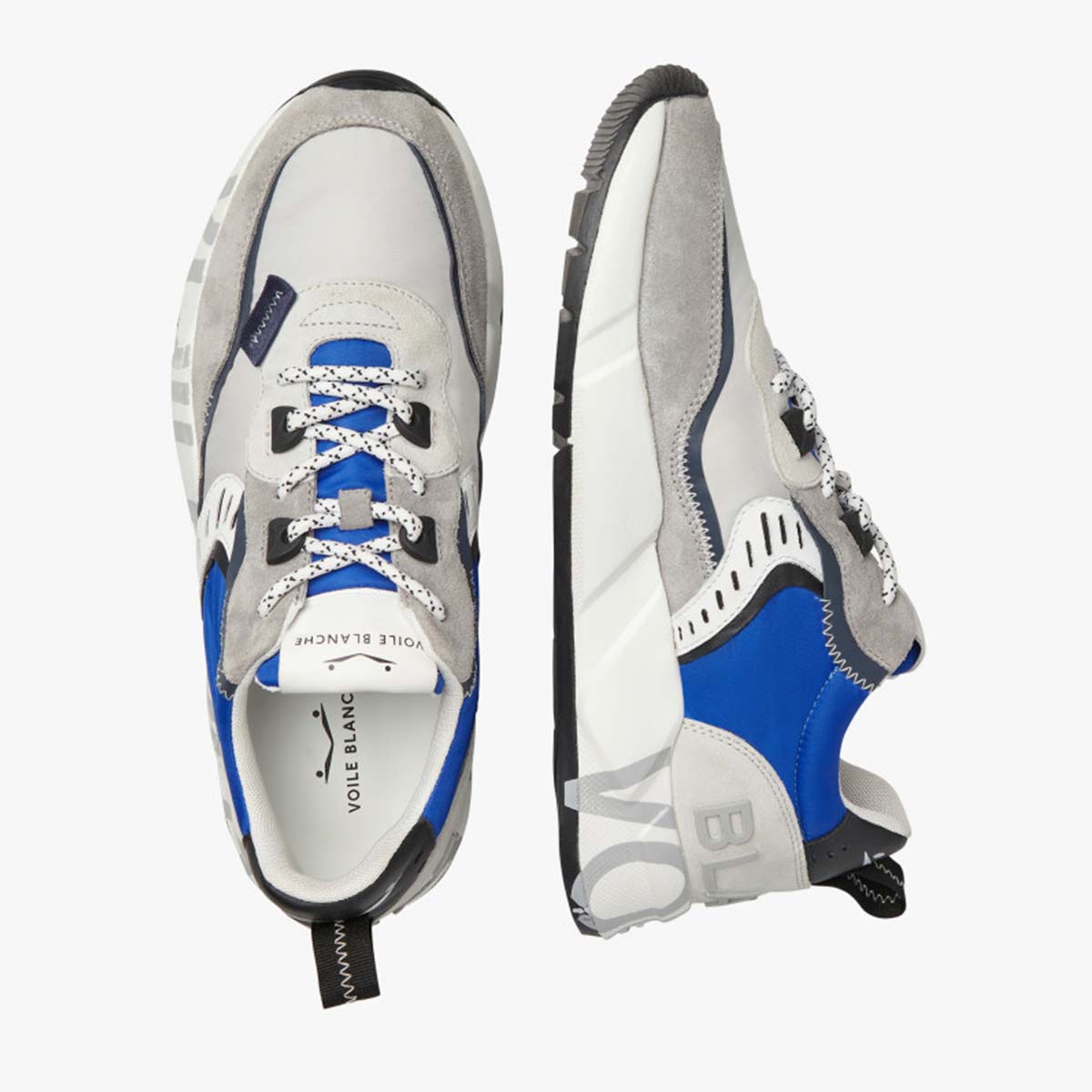 Sneaker in pelle e tessuto