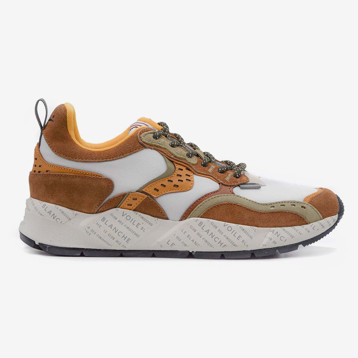 Sneaker in pelle e tessuto