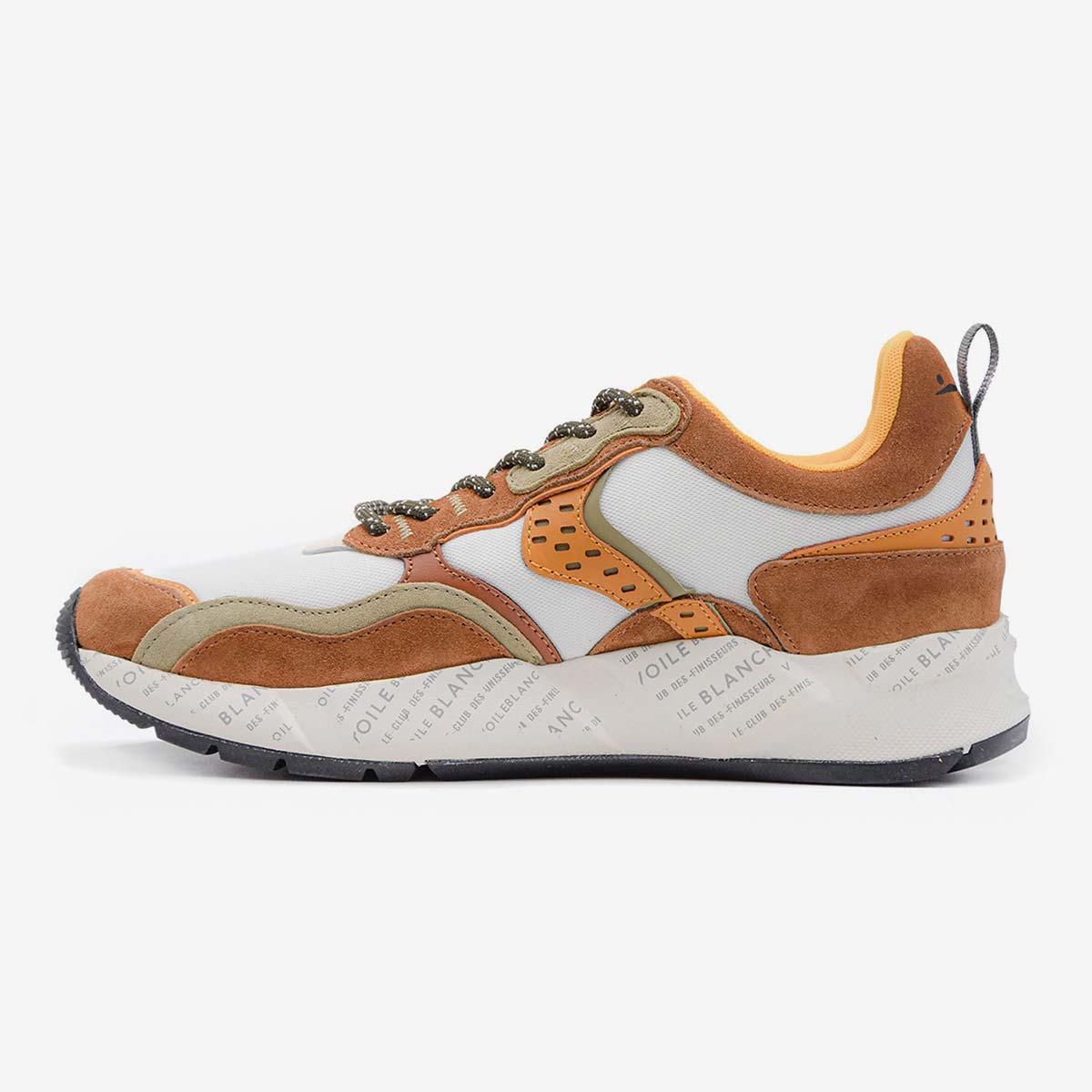 Sneaker in pelle e tessuto