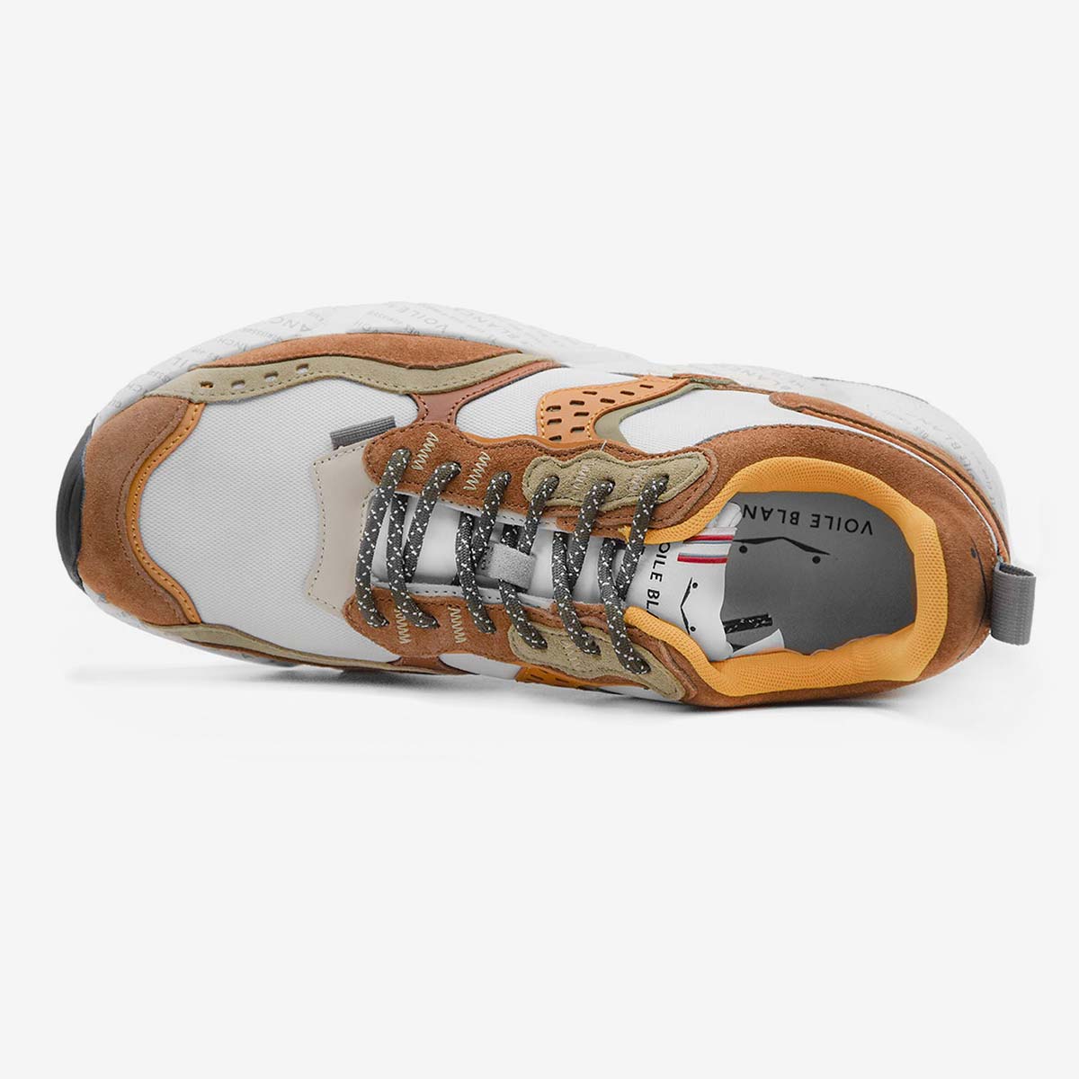 Sneaker in pelle e tessuto