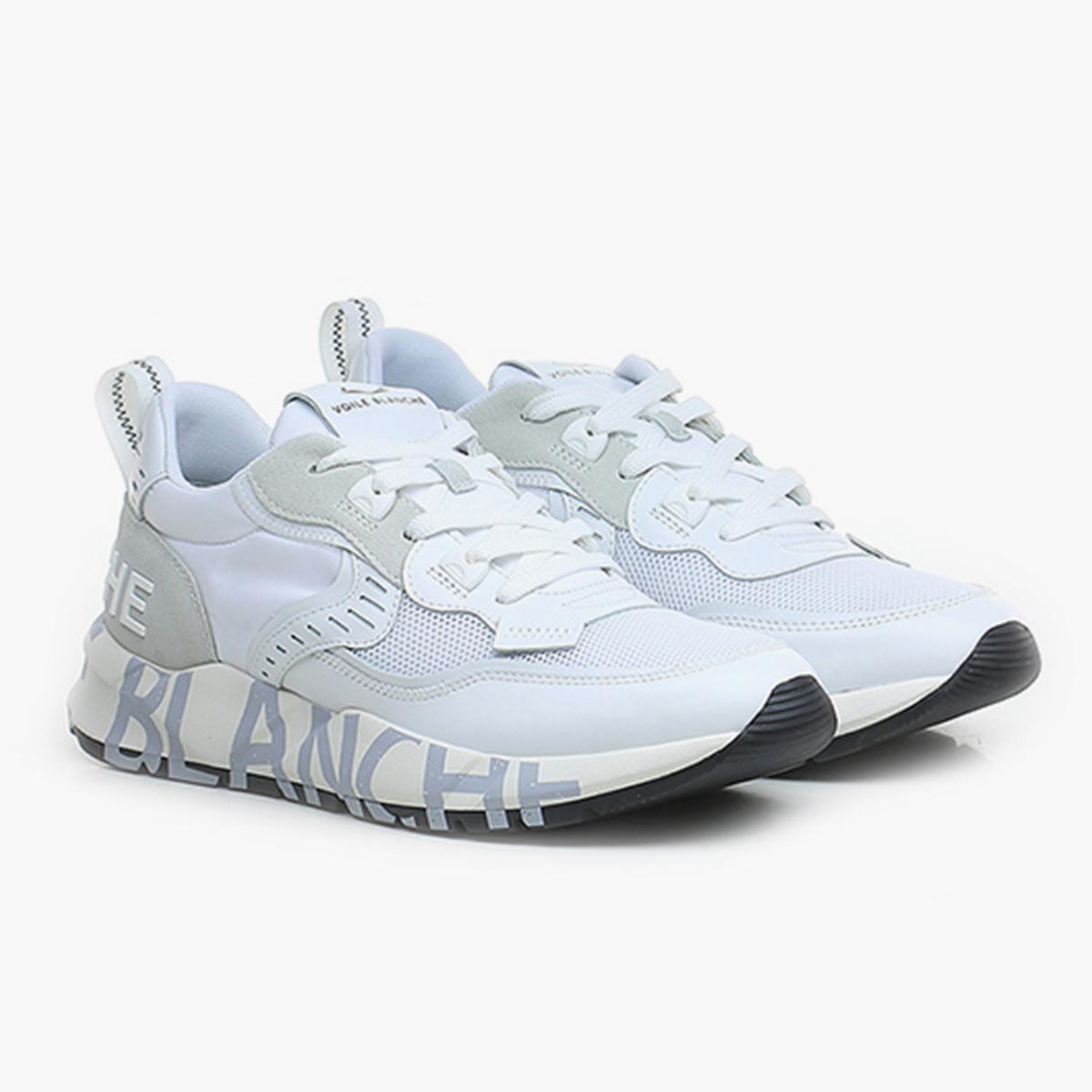 Sneaker in pelle e tessuto bianca