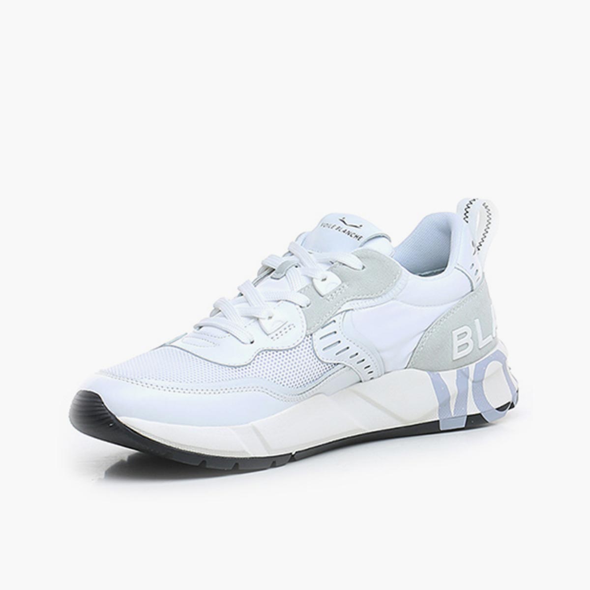 Sneaker in pelle e tessuto bianca