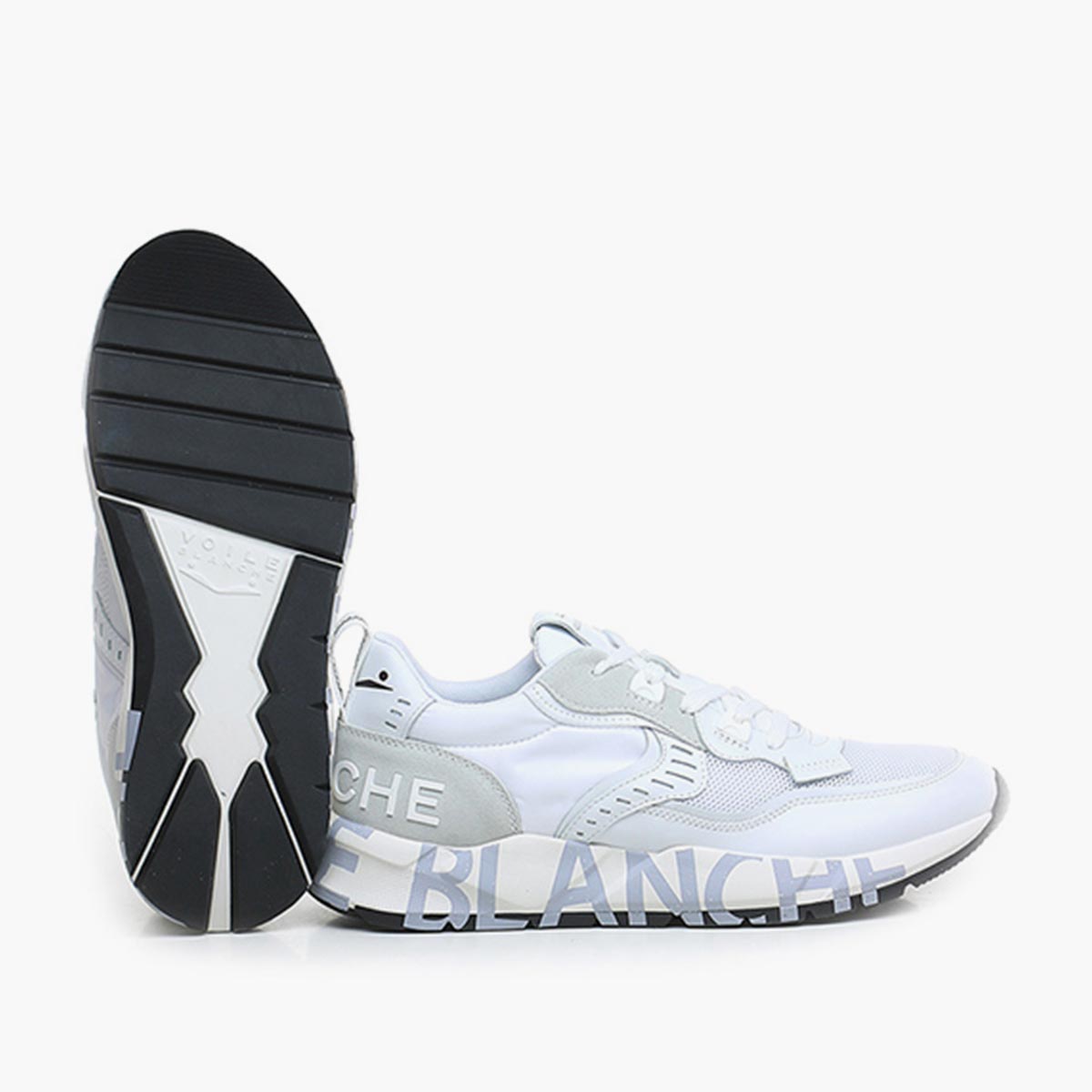 Sneaker in pelle e tessuto bianca