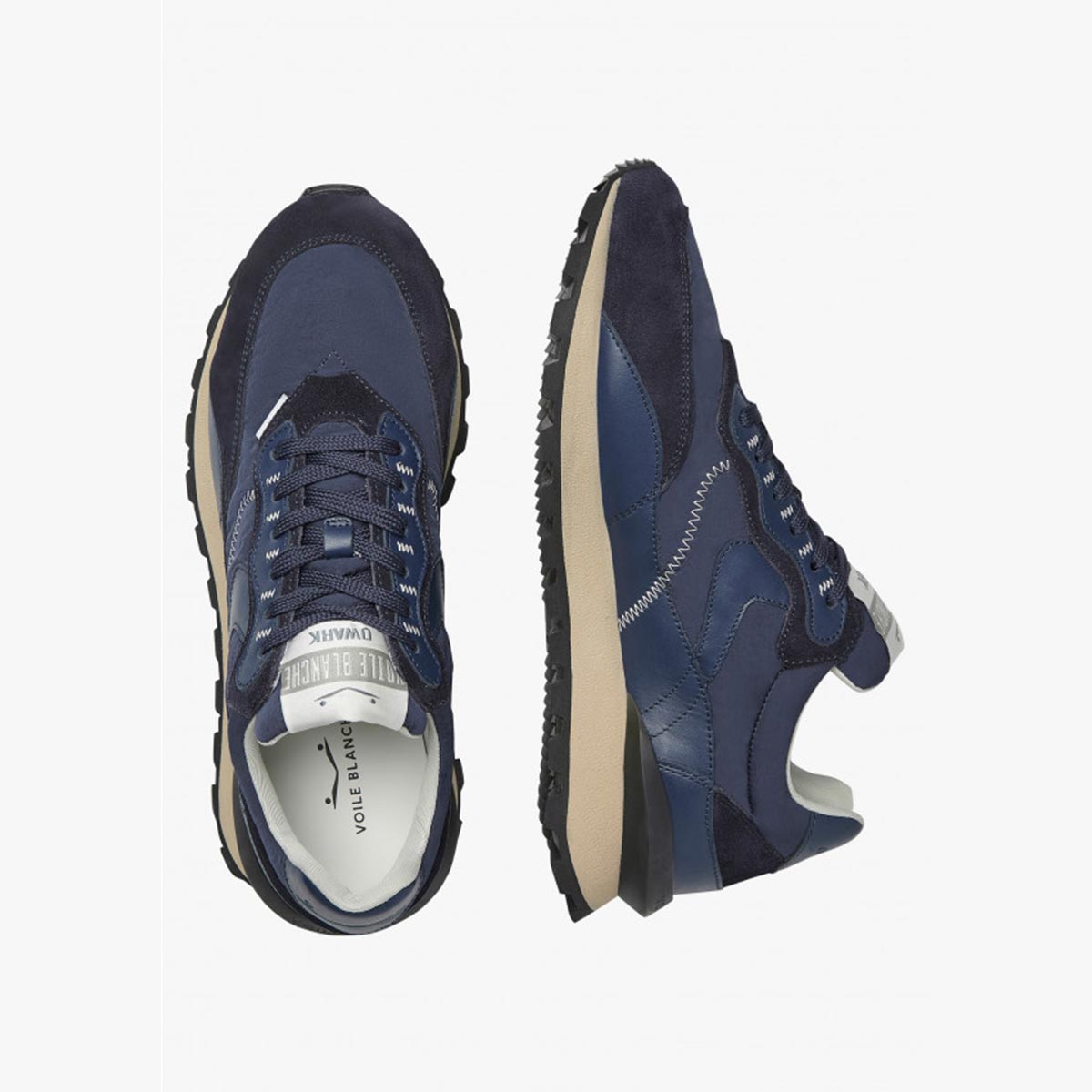 Sneaker in pelle scamosciata e tessuto