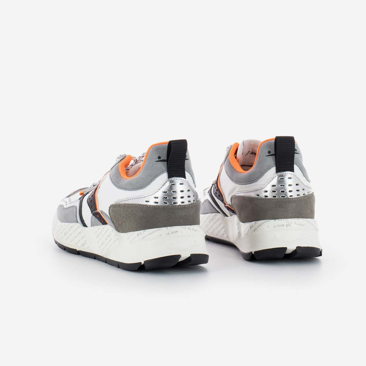 Sneaker in pelle e tessuto
