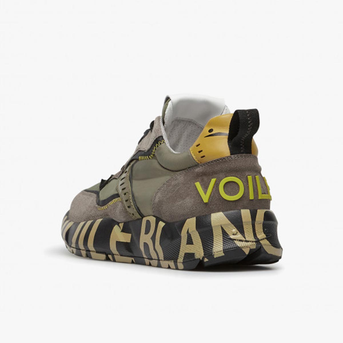 Sneaker in pelle e tessuto