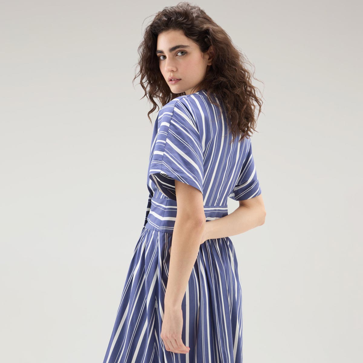 Vestito a righe in popeline di misto cotone