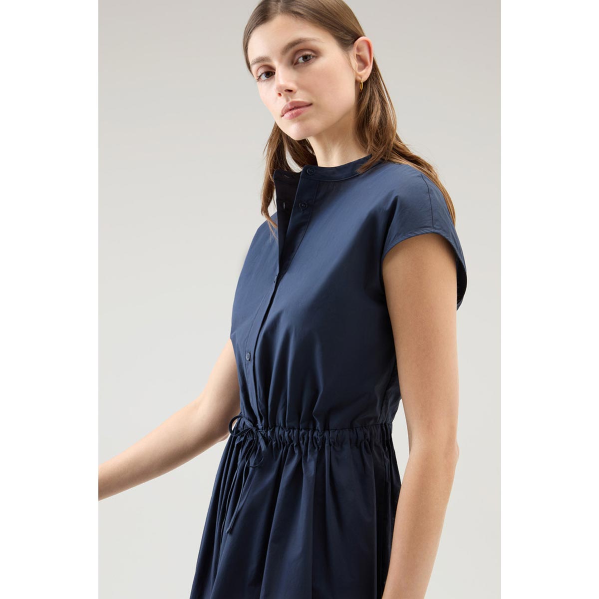 Vestito in popeline di cotone con balze