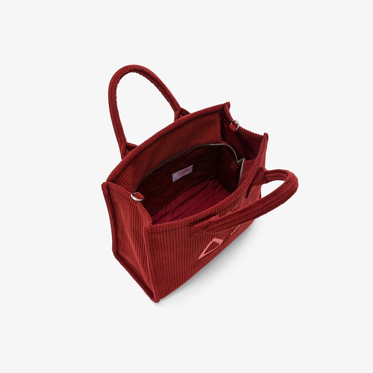 Borsa shopping bag in velluto a coste