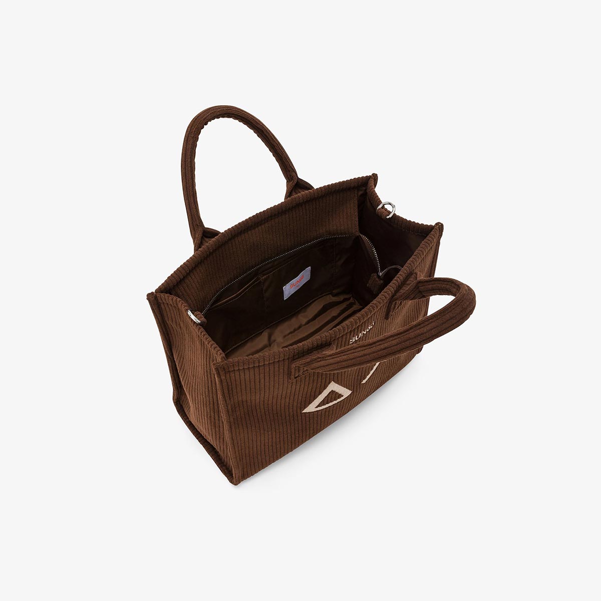 Borsa shopping bag in velluto a coste