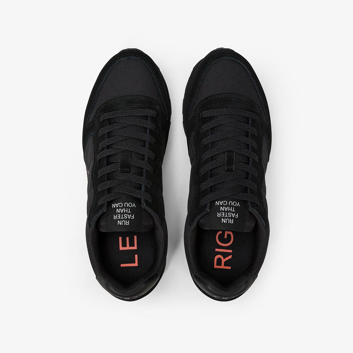 Sneaker in tessuto e camoscio nera