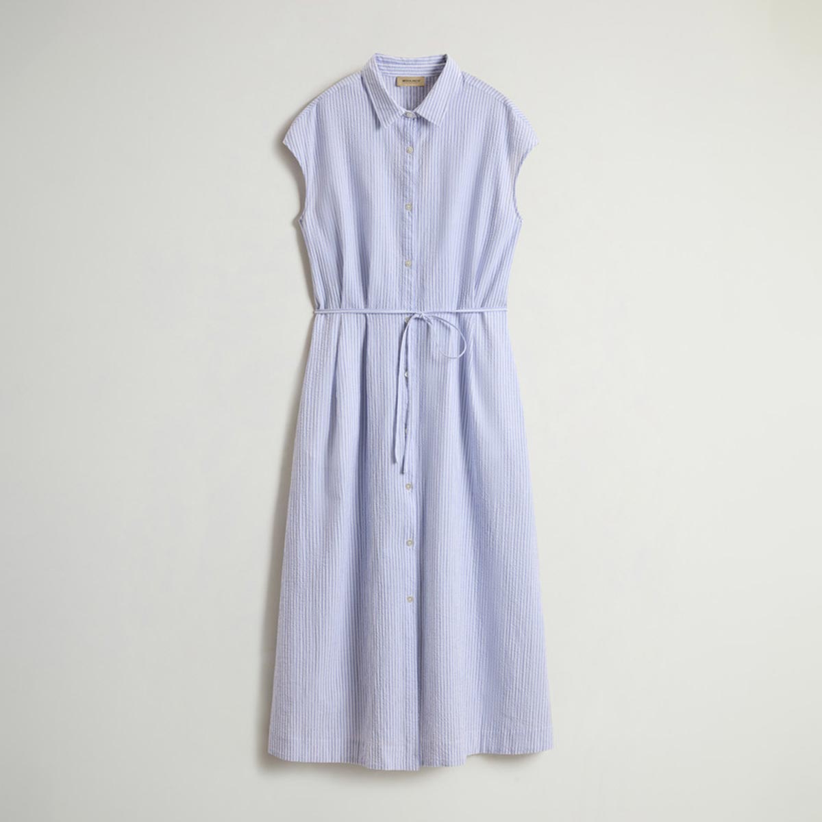 Vestito lungo goffrato a righe