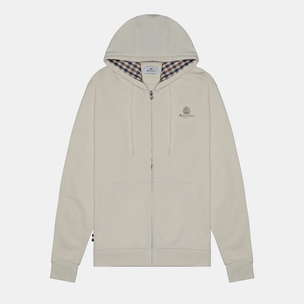 Felpa in cotone full zip con cappuccio