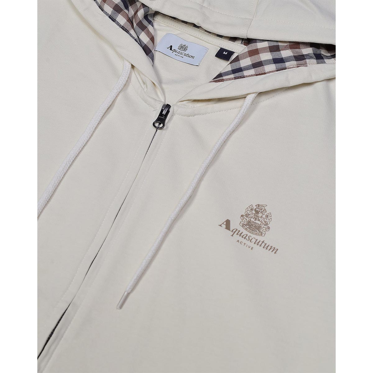 Felpa in cotone full zip con cappuccio