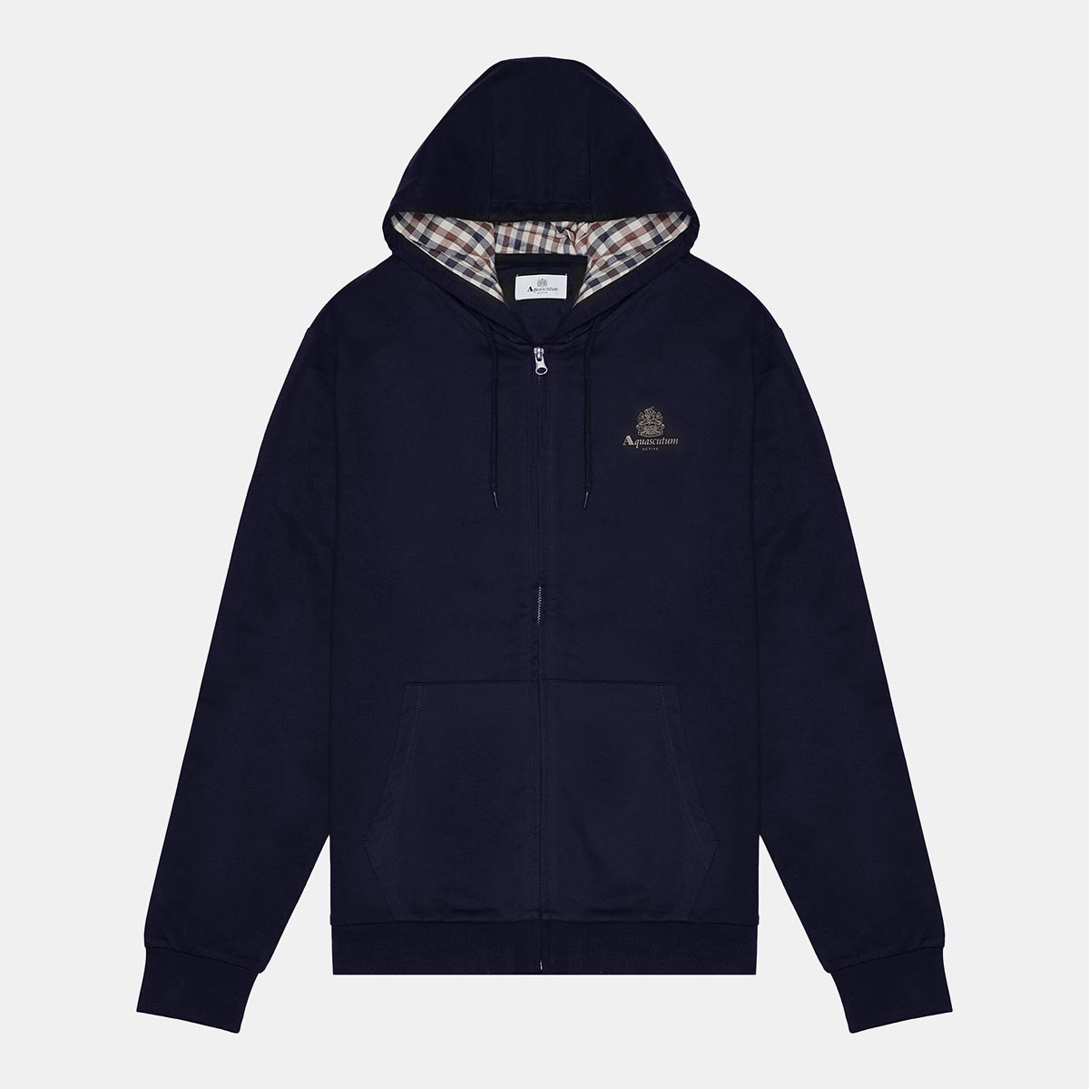 Felpa in cotone full zip con cappuccio