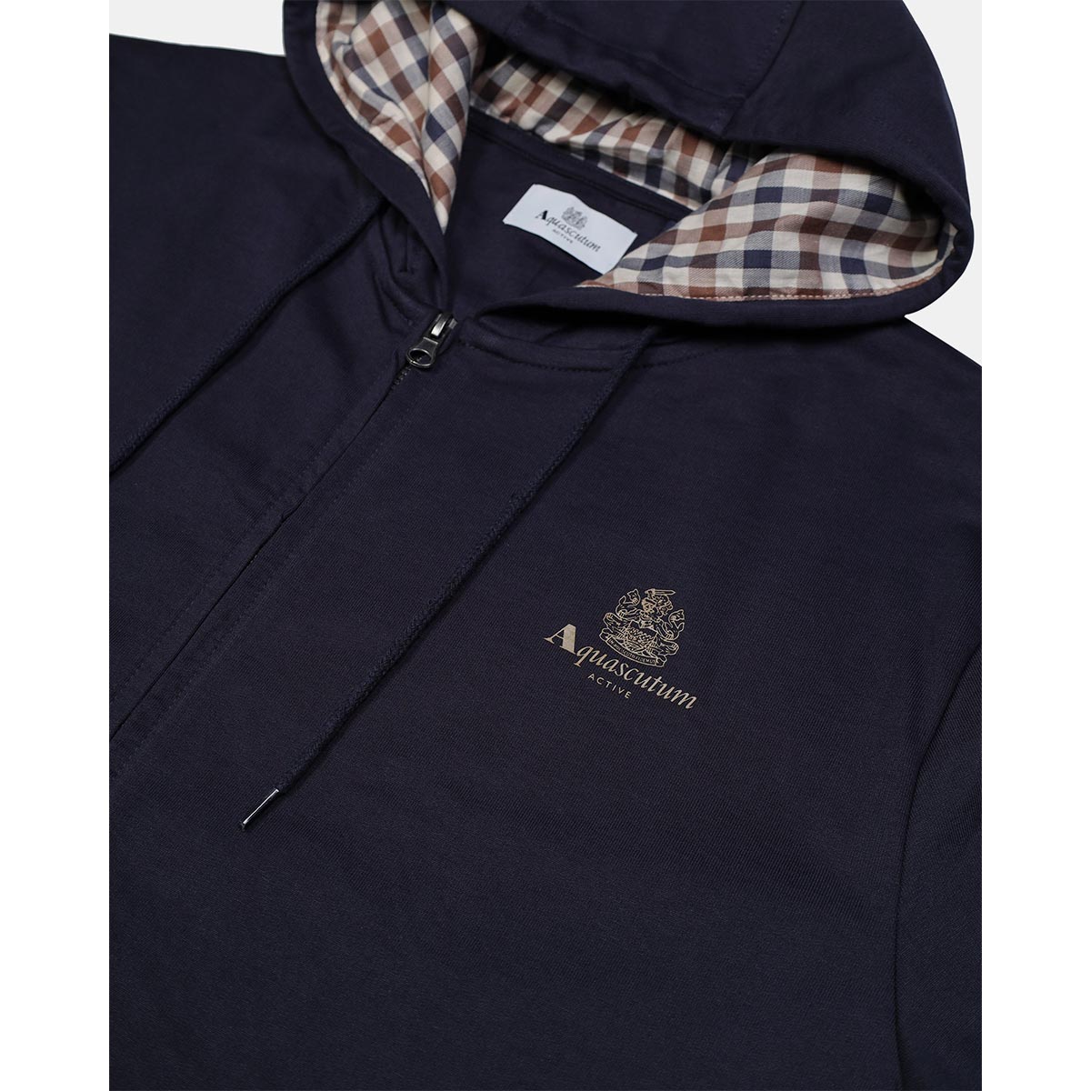 Felpa in cotone full zip con cappuccio