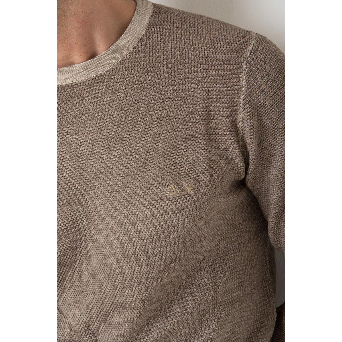 Maglione giro collo in piquet