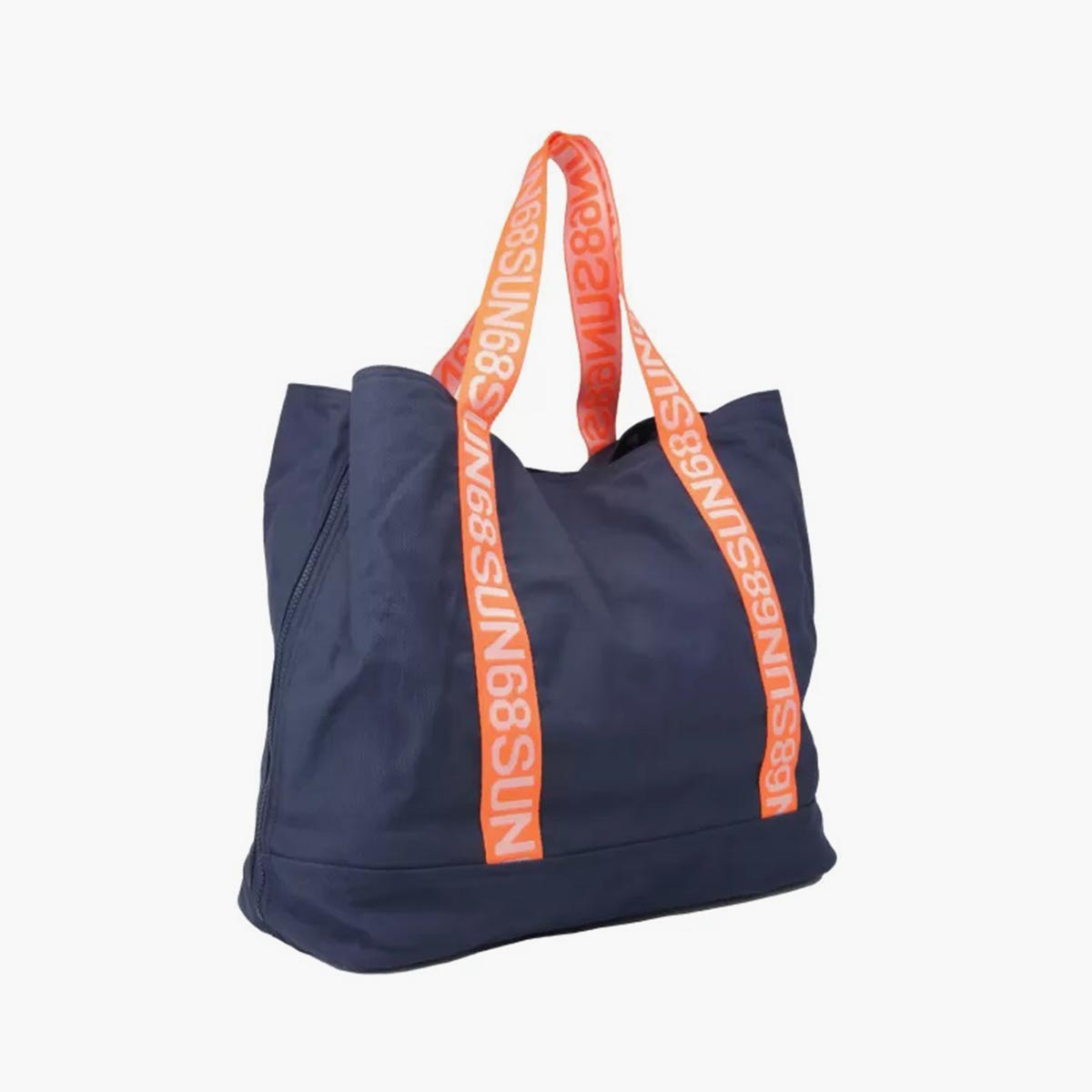 Borsa in canvas blu contrasti fluo