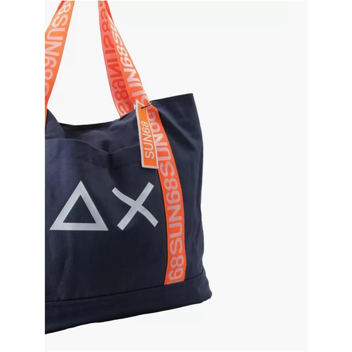 Borsa in canvas blu contrasti fluo