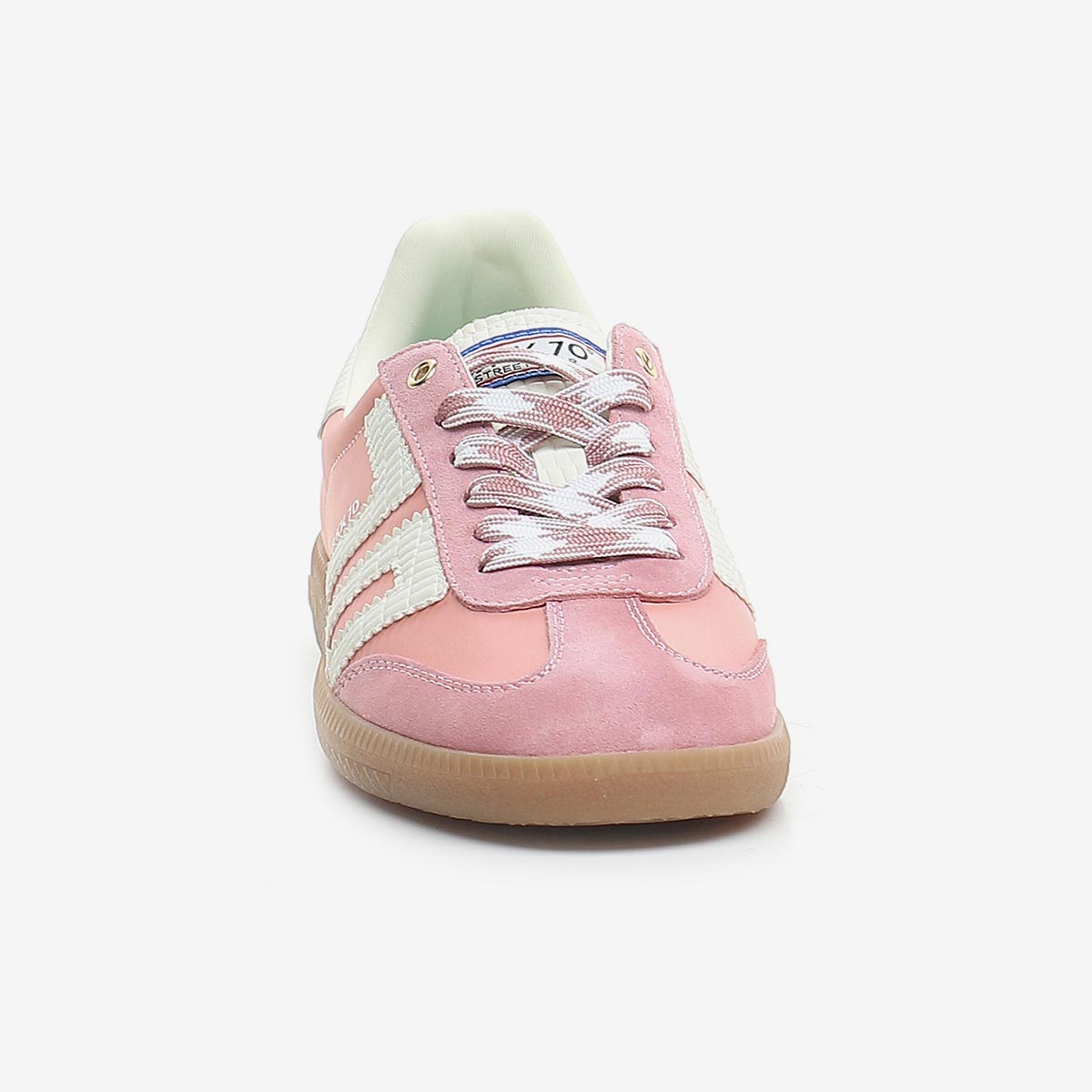 Sneaker pink in pelle e tessuto