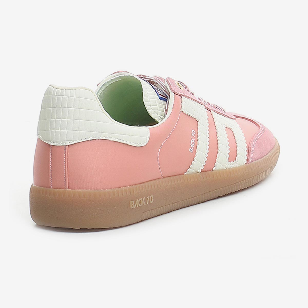 Sneaker pink in pelle e tessuto