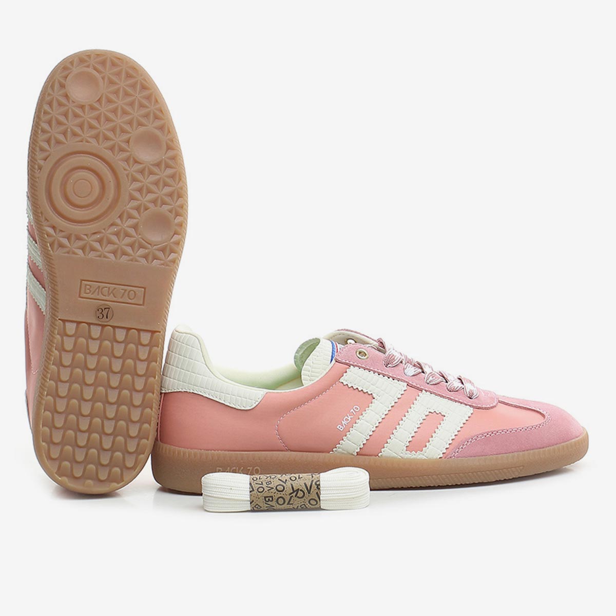 Sneaker pink in pelle e tessuto