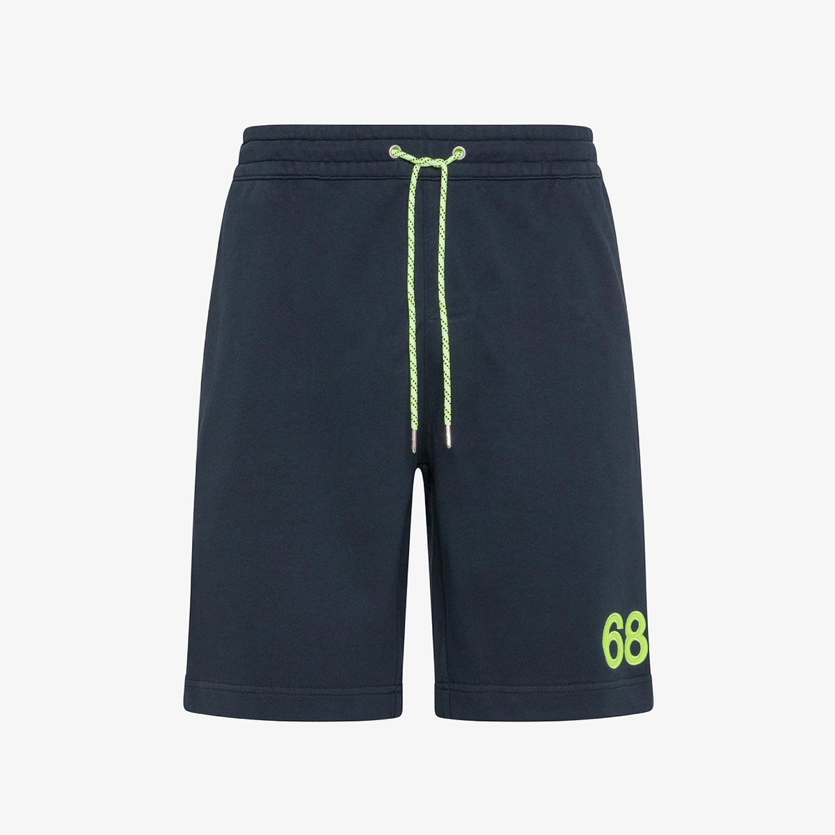 Bermuda in felpa blu logo fluo
