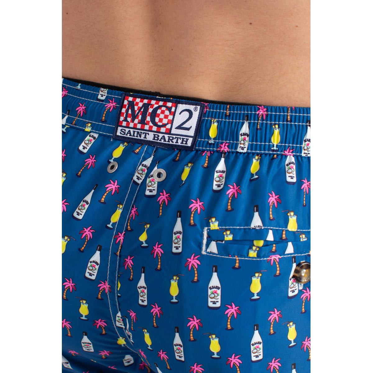 Boxer mare con micro stampa cocktail