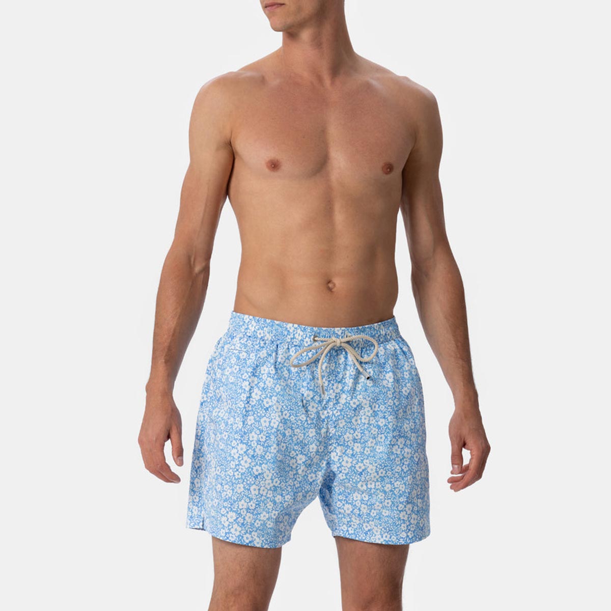 Boxer mare con micro stampa fiori
