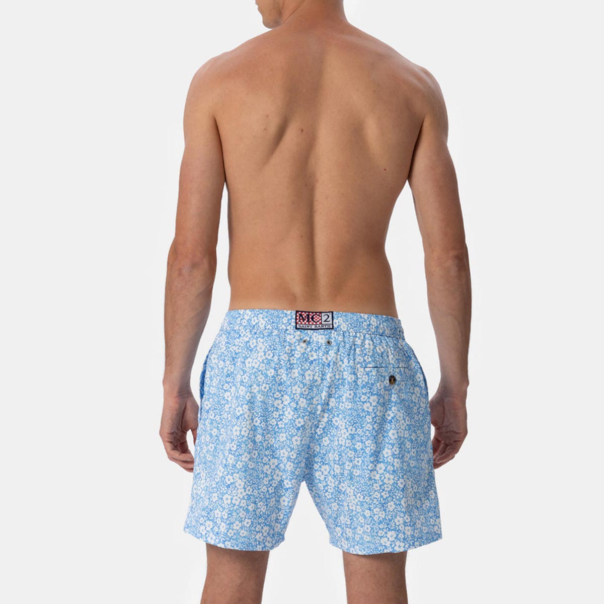 Boxer mare con micro stampa fiori