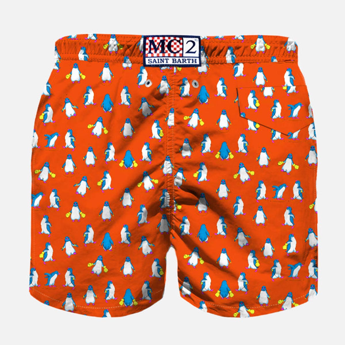 Boxer mare con micro stampa pinguini