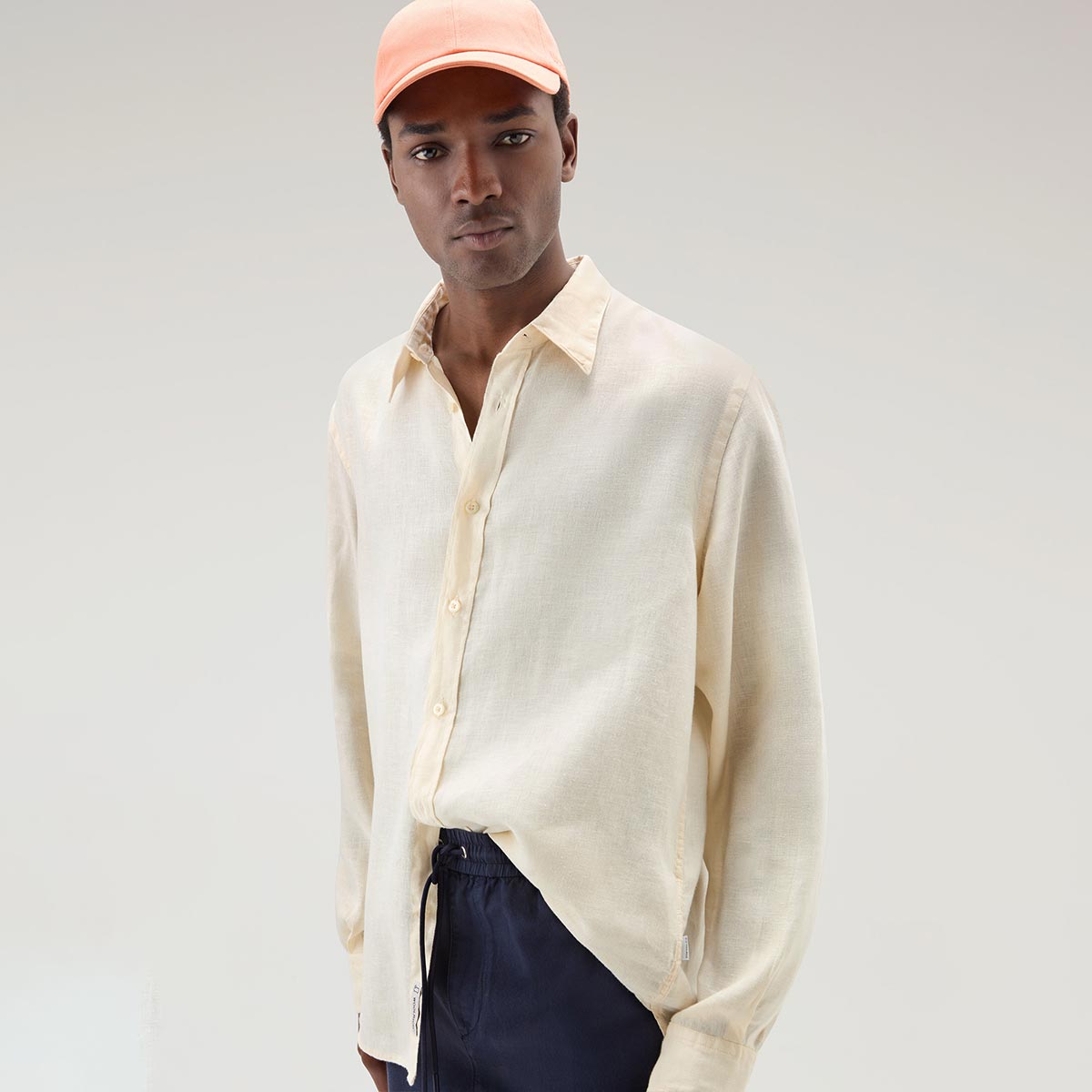 Camicia in lino crema