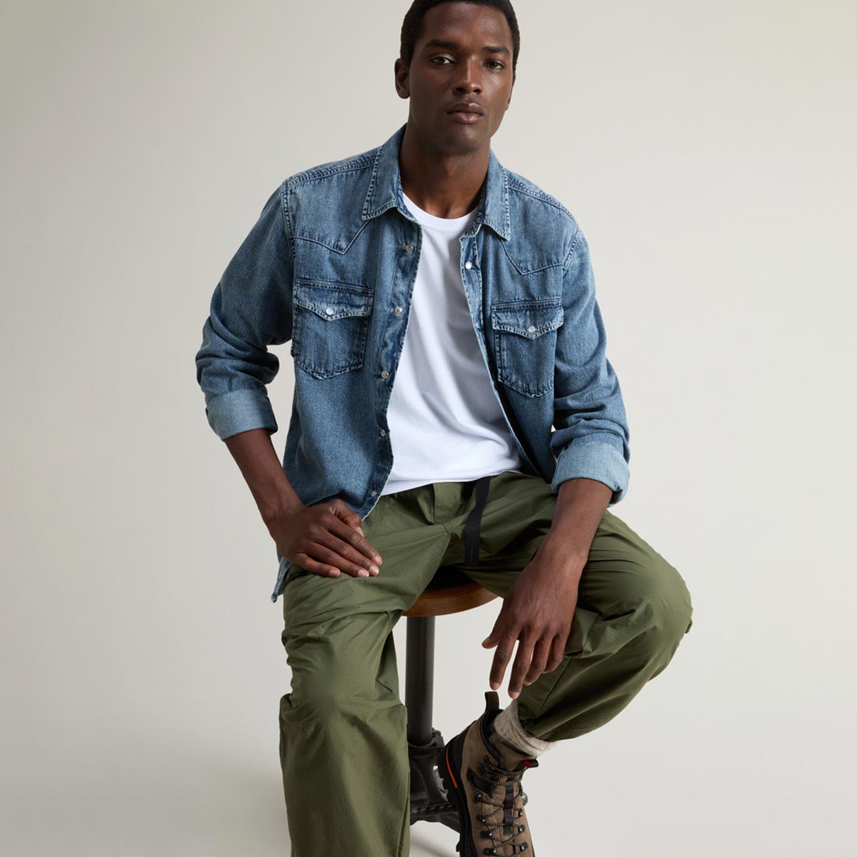 Camicia in denim stone wash