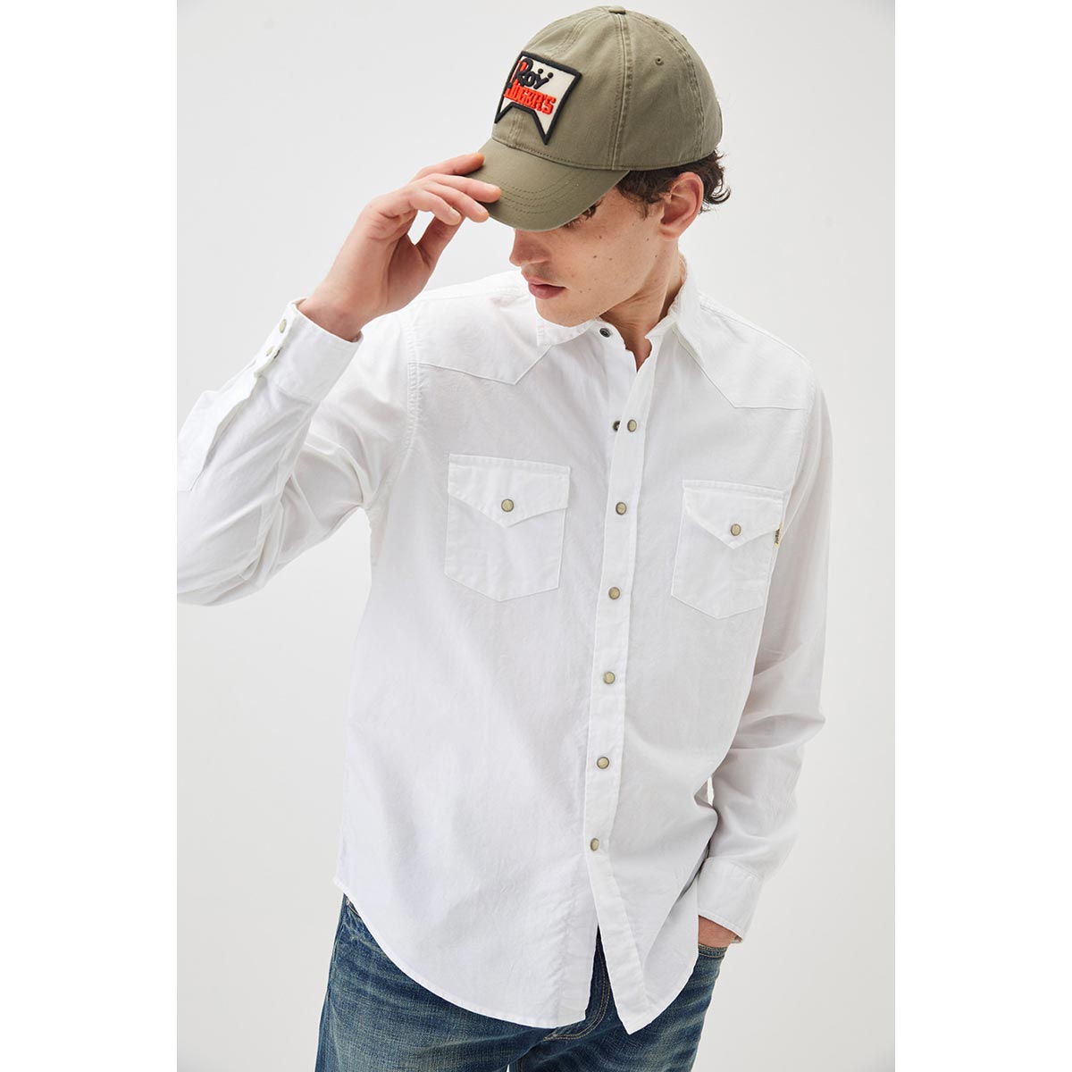 Camicia jeans denim bianca