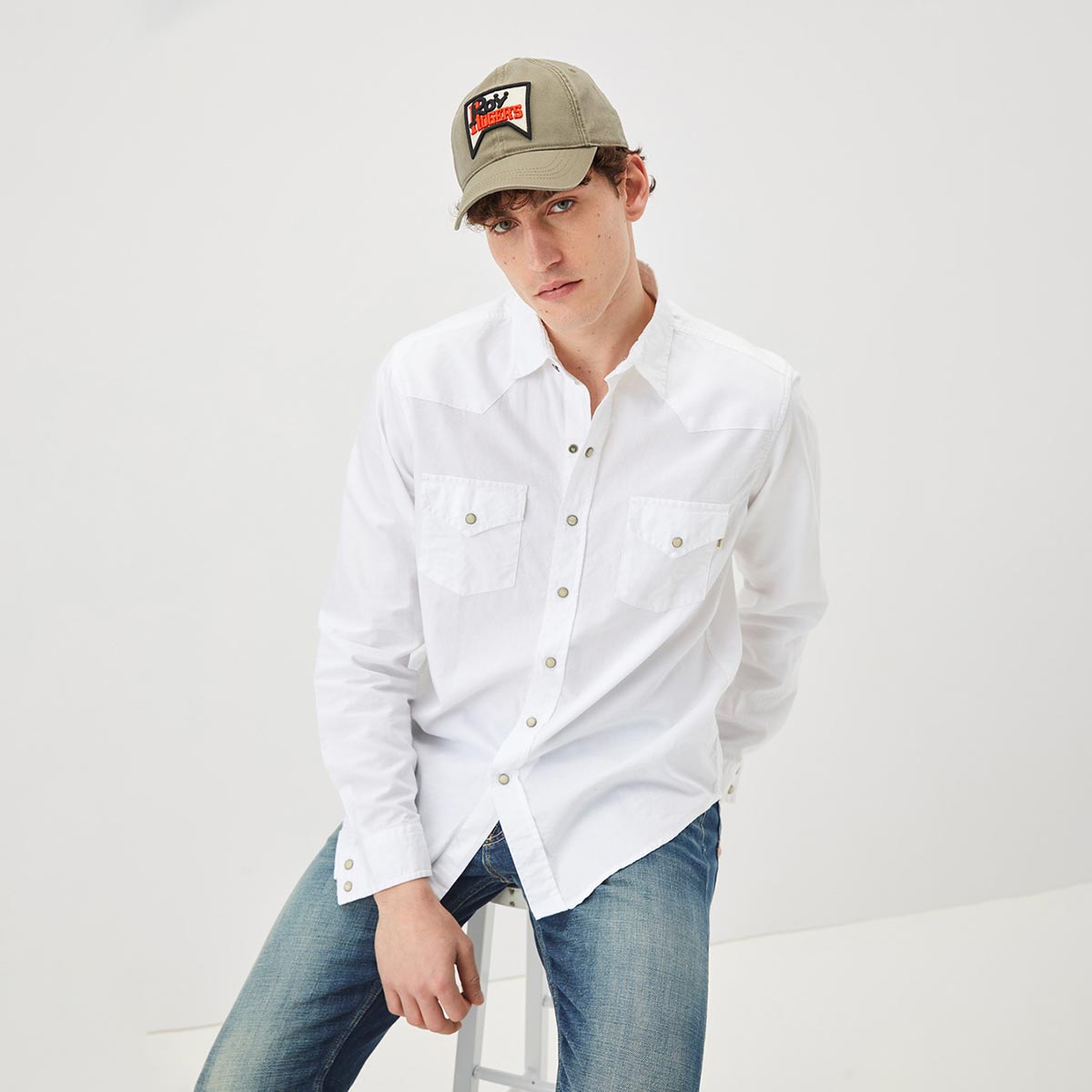 Camicia jeans denim bianca