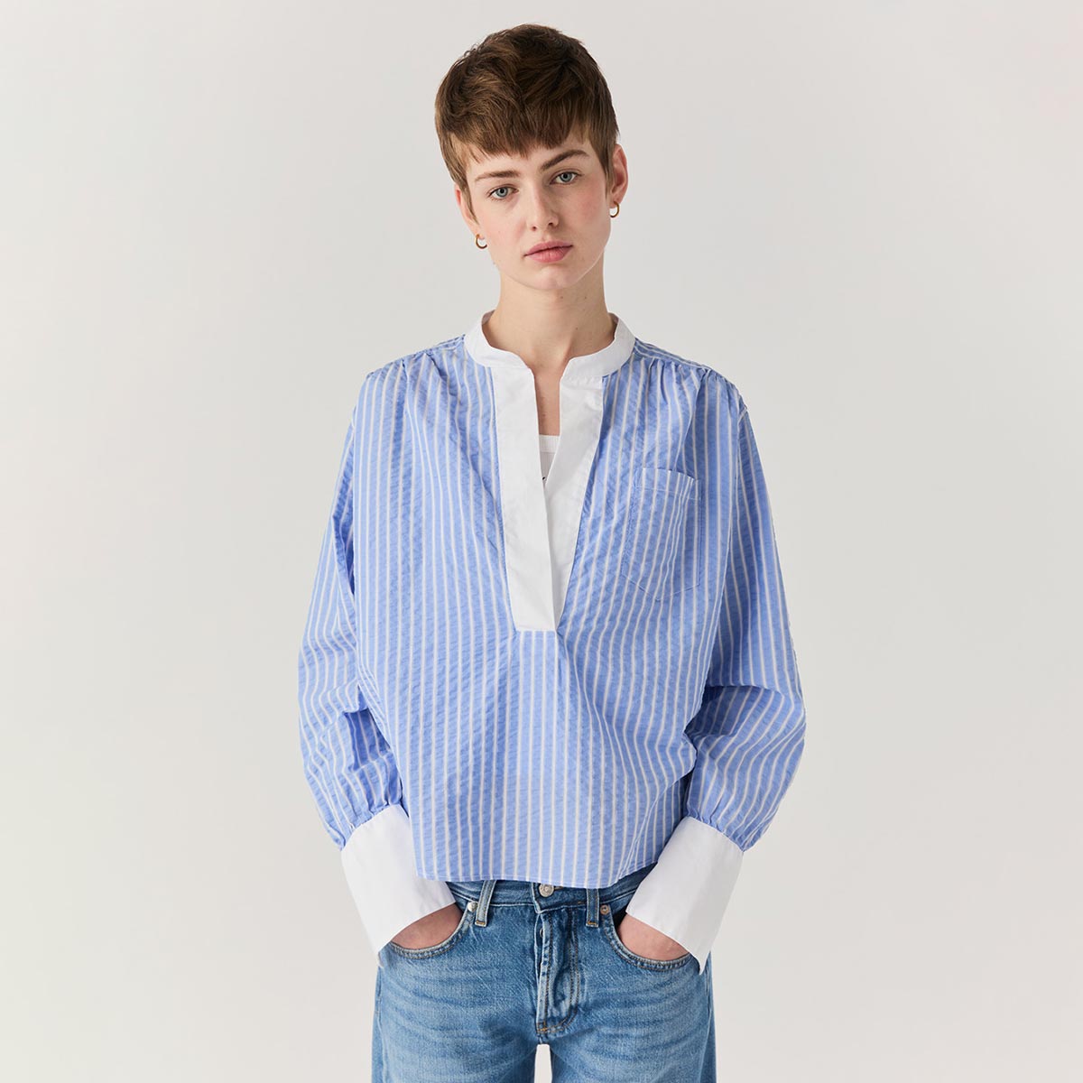 Camicia coreana a righe