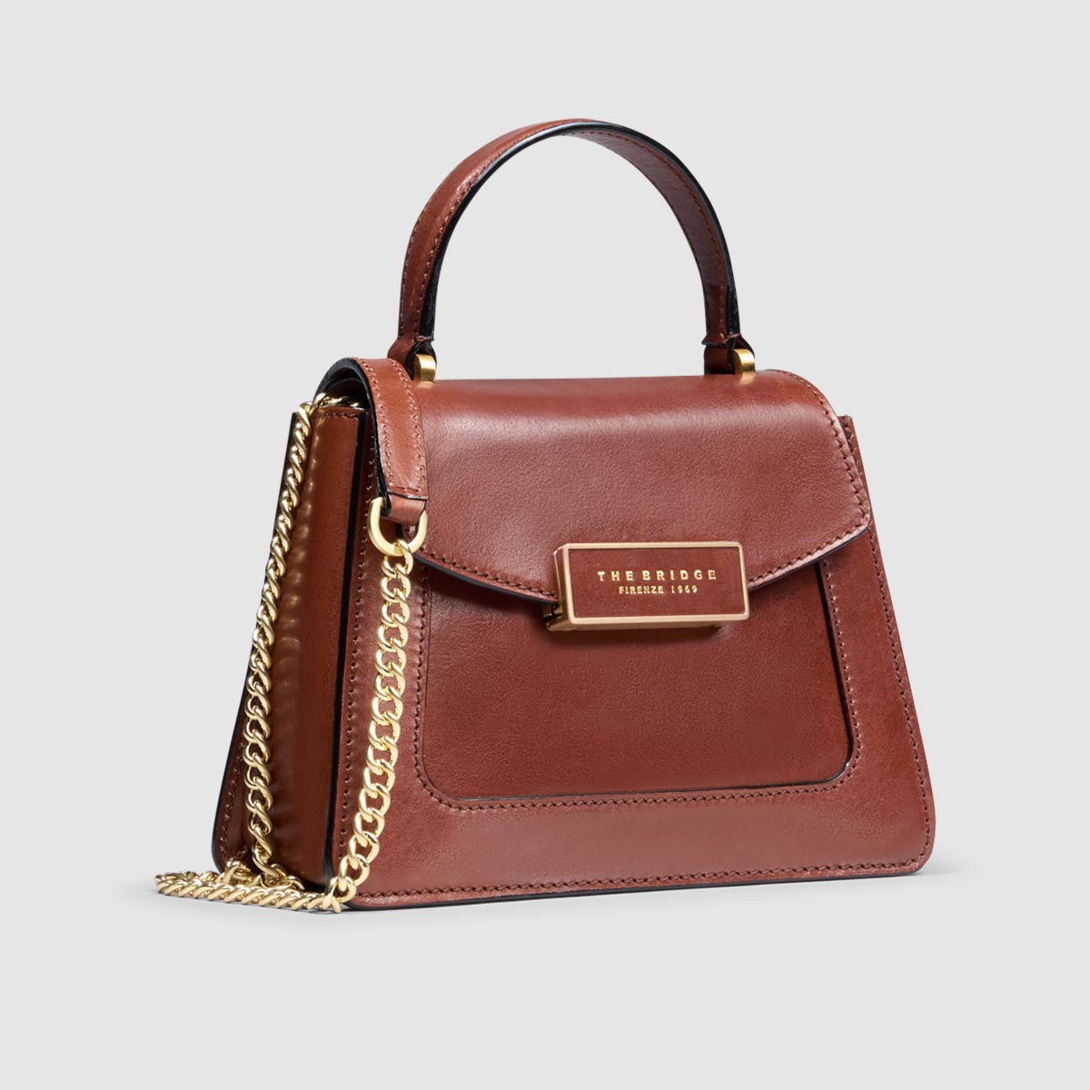 Borsa in pelle con patta