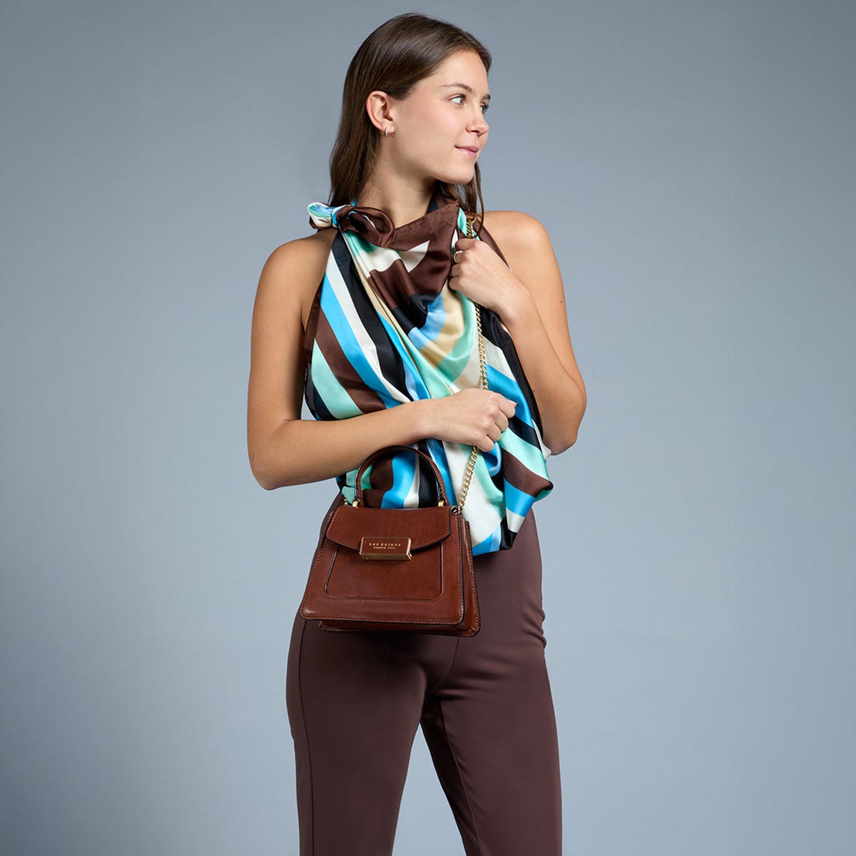 Borsa in pelle con patta